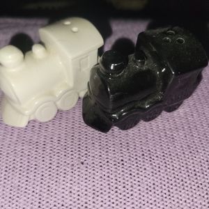 Choo Choo Train salt and pepper shakers stamped Japan
